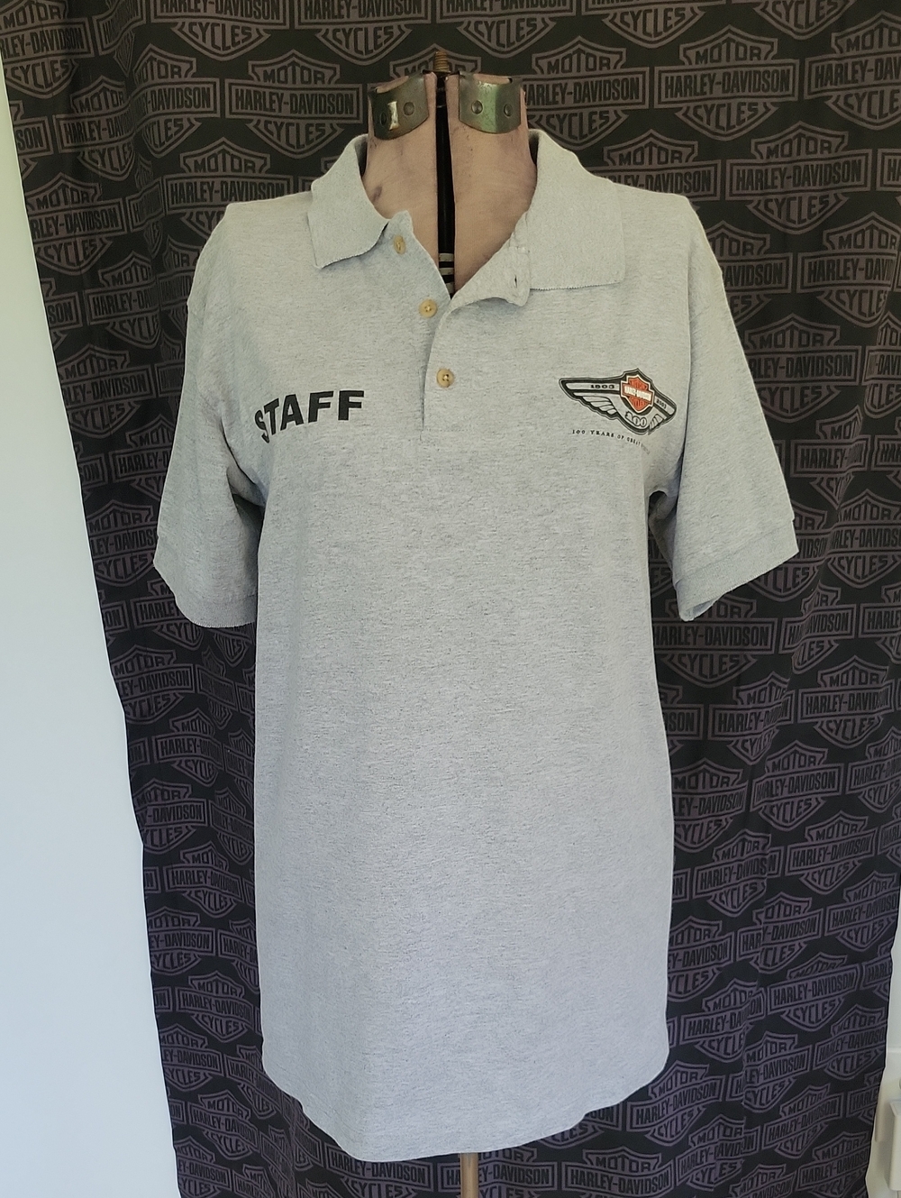 Harley-Davidson 100th  Anniversary "STAFF" Top Small Gray Vintage
